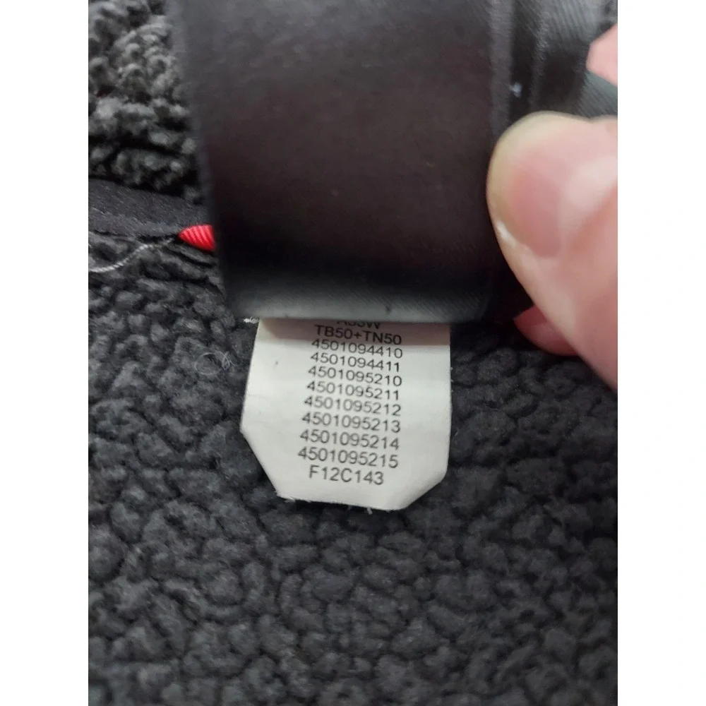 The North Face Jacket Mens Medium Dark Gray Fleece Full Zip Hooded Chest‎ Pocket